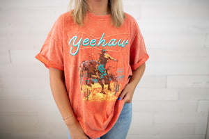 Desert Cowboy Neon Orange Graphic Tee