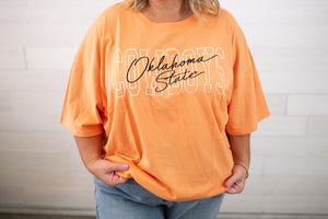 gameday SOCIAL Orange Oklahoma State Owens Oversized Graphic Tee