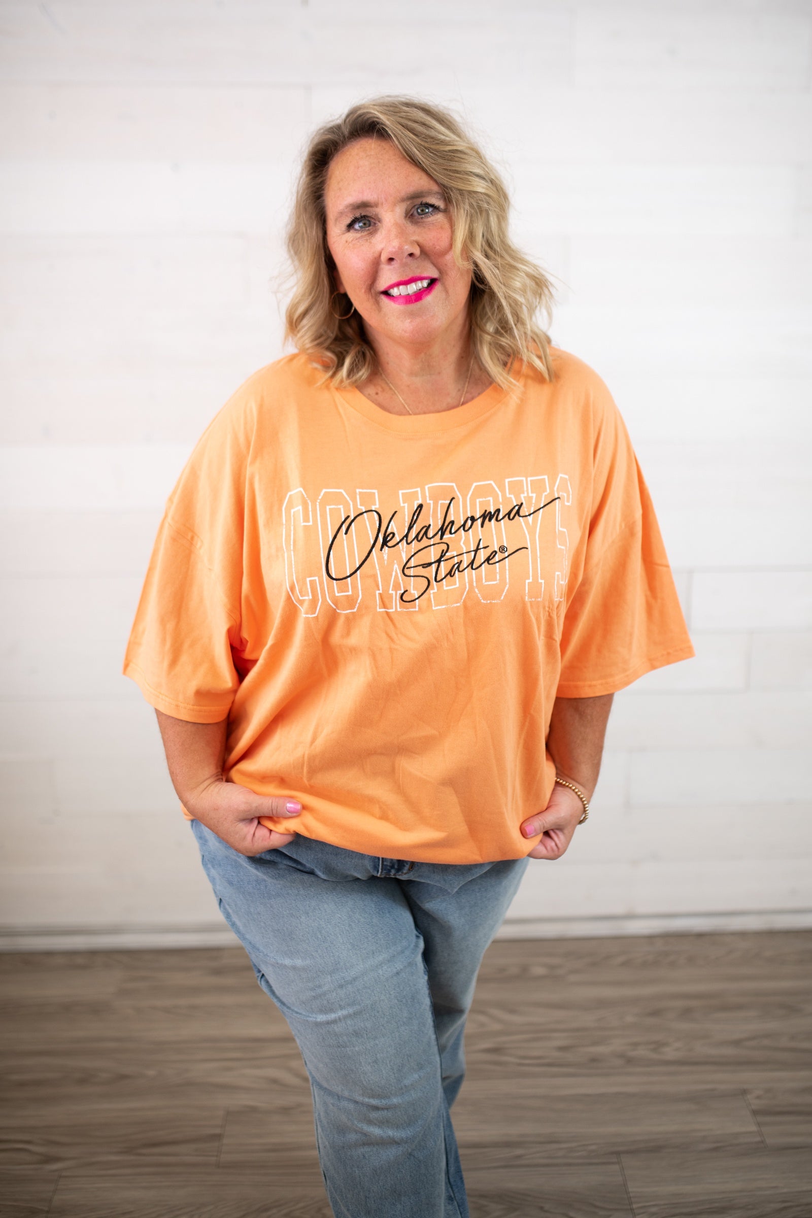 gameday SOCIAL Orange Oklahoma State Owens Oversized Graphic Tee