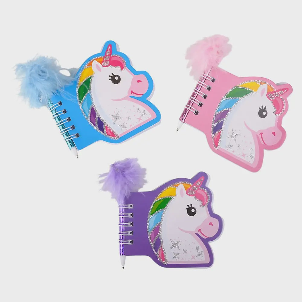 Unicorn Notebook with Feather Pen