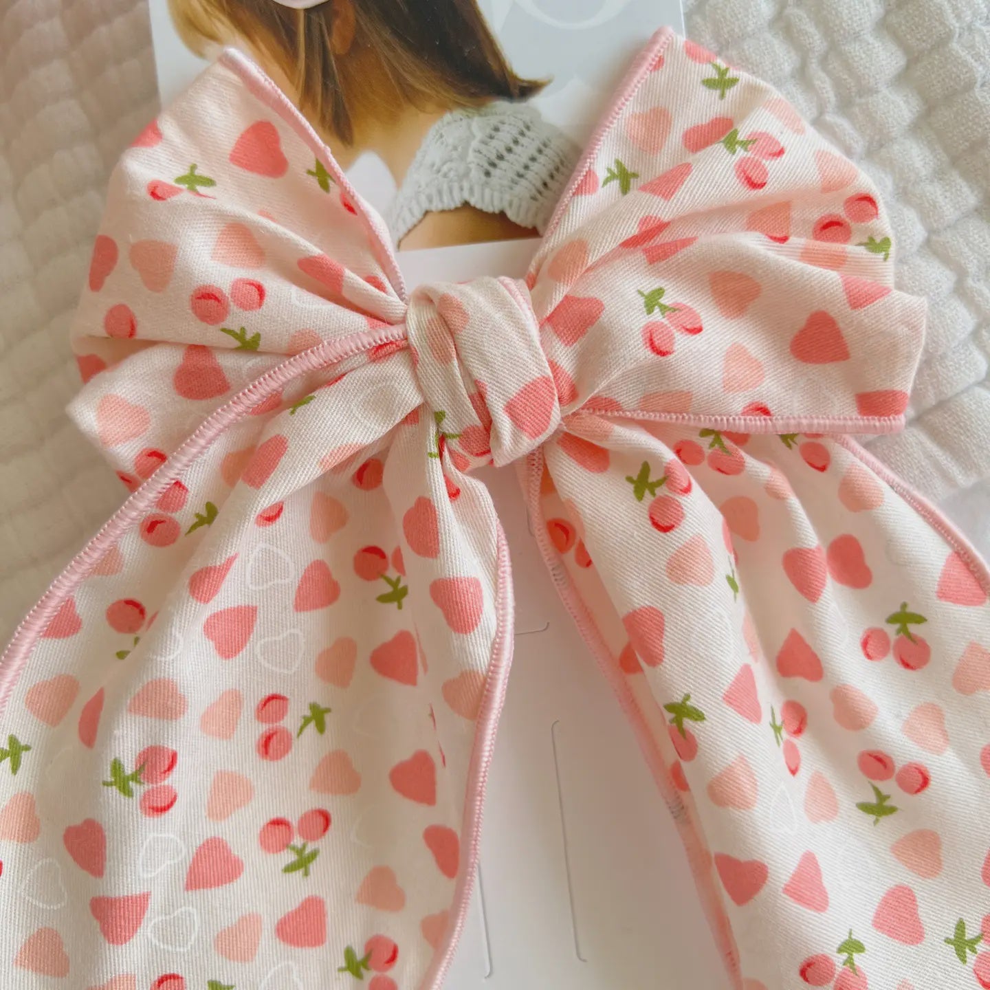 Pointed Big Belle Clip-Cherries & Hearts