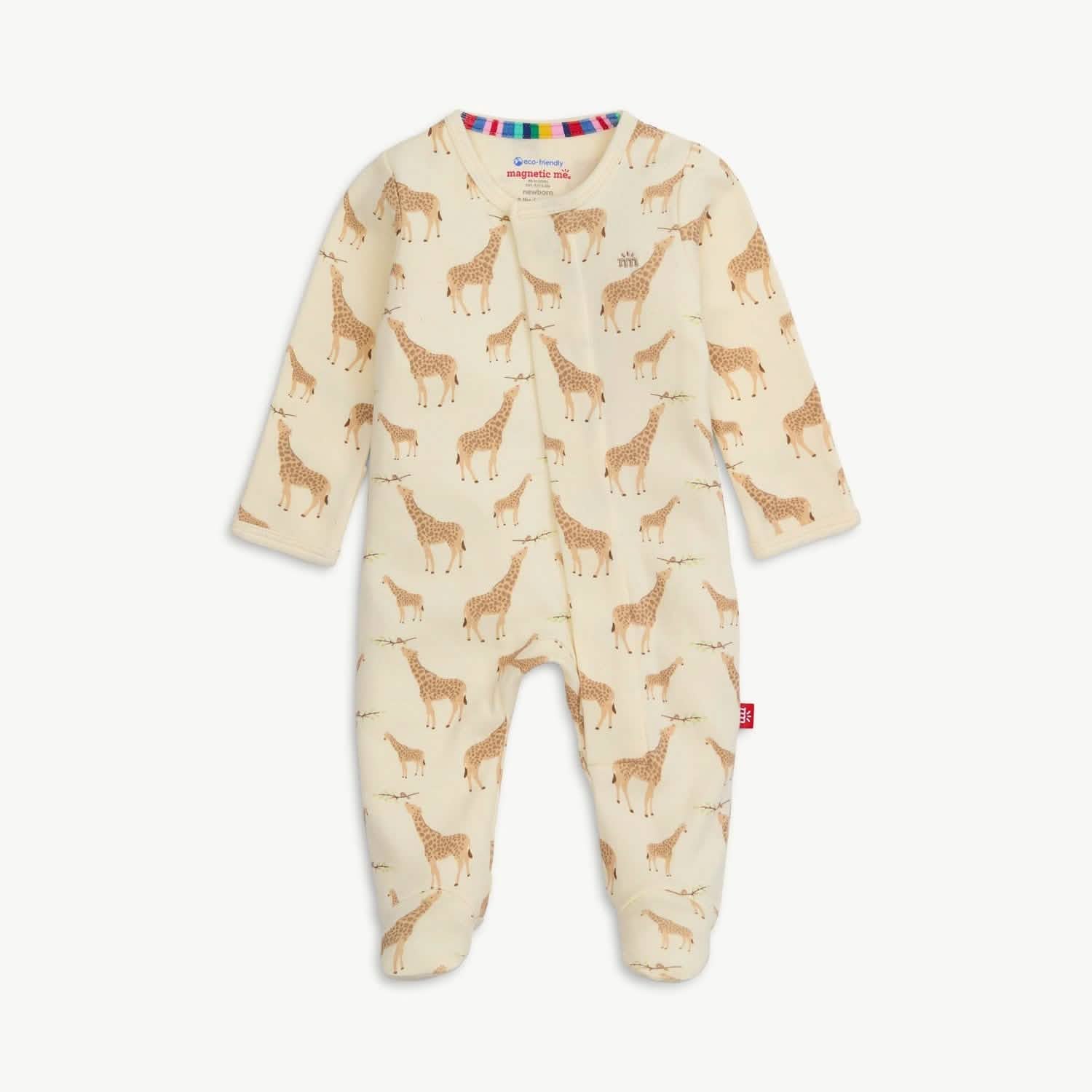Cream Jolie Giraffe Organic Magnetic Footie