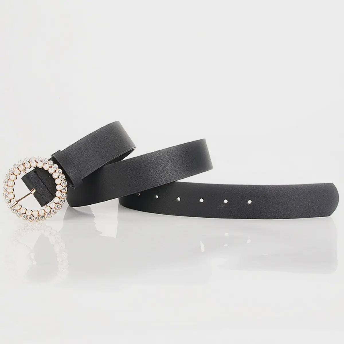 Classic Vintage Rhinestone Belt Black