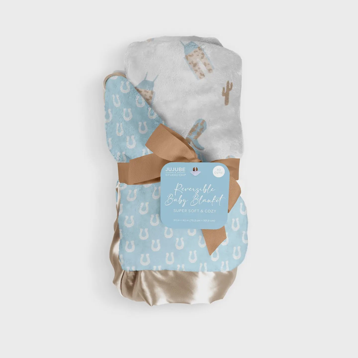 JuJuBe Reversible Baby Blanket Howdy Partner Blue
