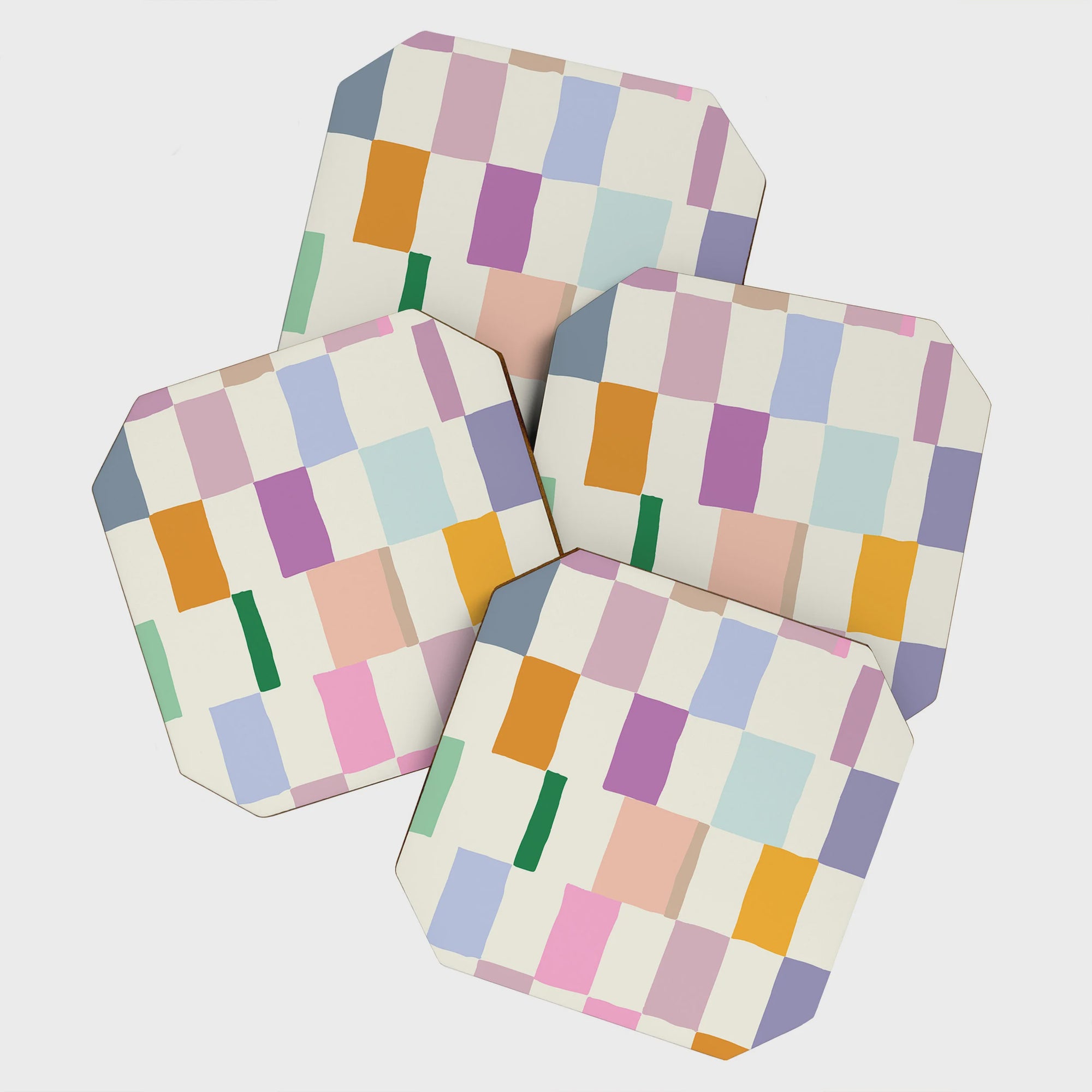 DESIGN d'annick Summer Check-Coaster Set