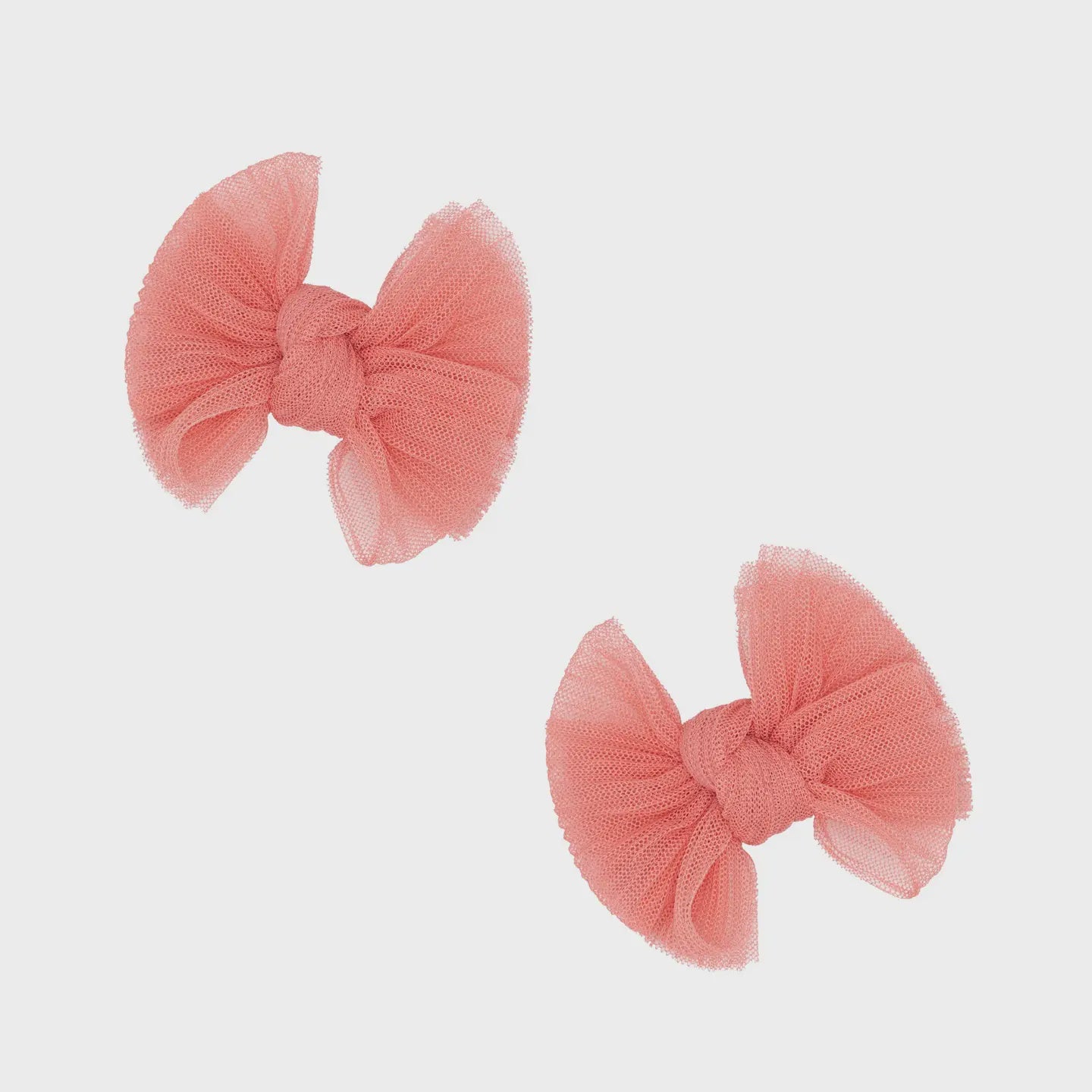 Baby Bling Tulle Baby Fab Clips- Pleated Coral