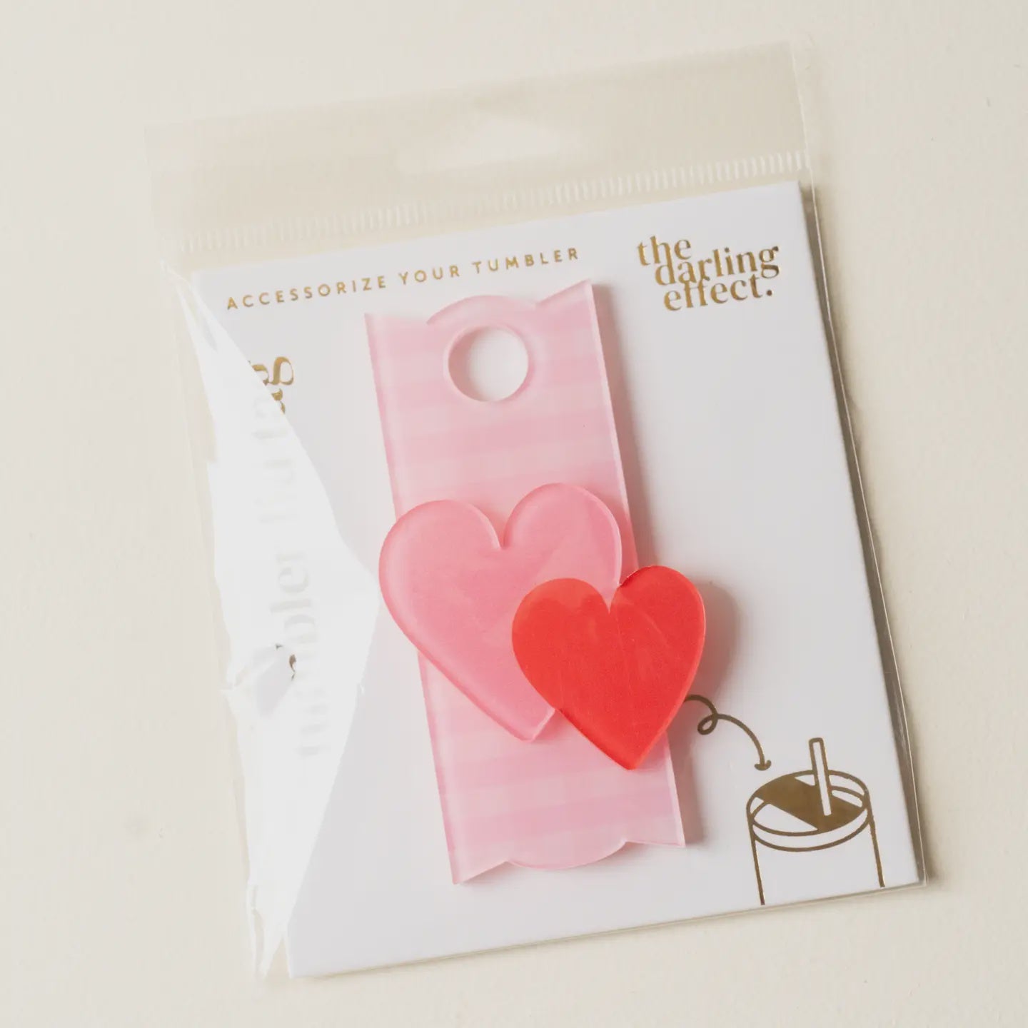 the darling effect Tumbler Lid Tag-Charming Hearts