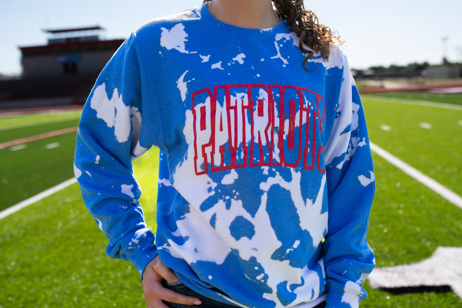 Patriots Bleached Sweatshirt-Blue