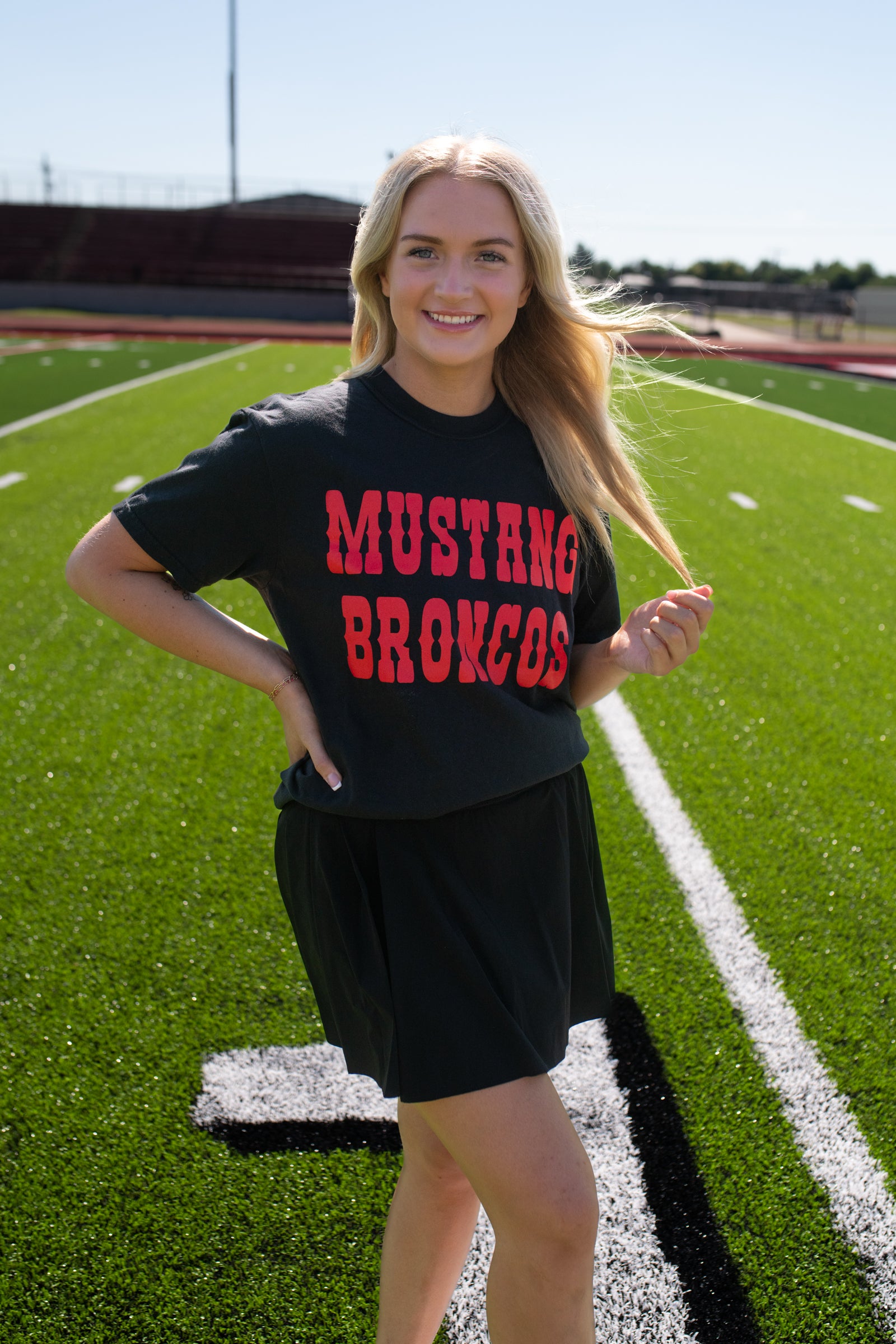 Black Mustang Broncos Graphic Tee