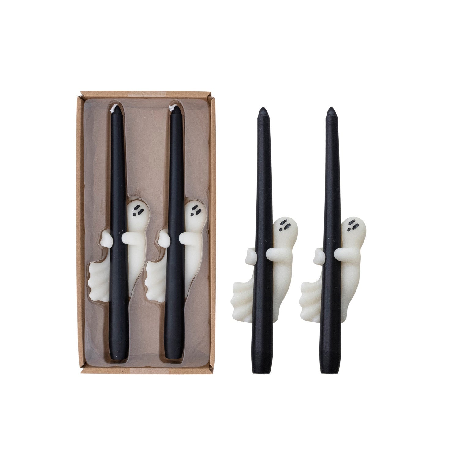 Unscented Taper Candles Ghost In Box Set Of 2
