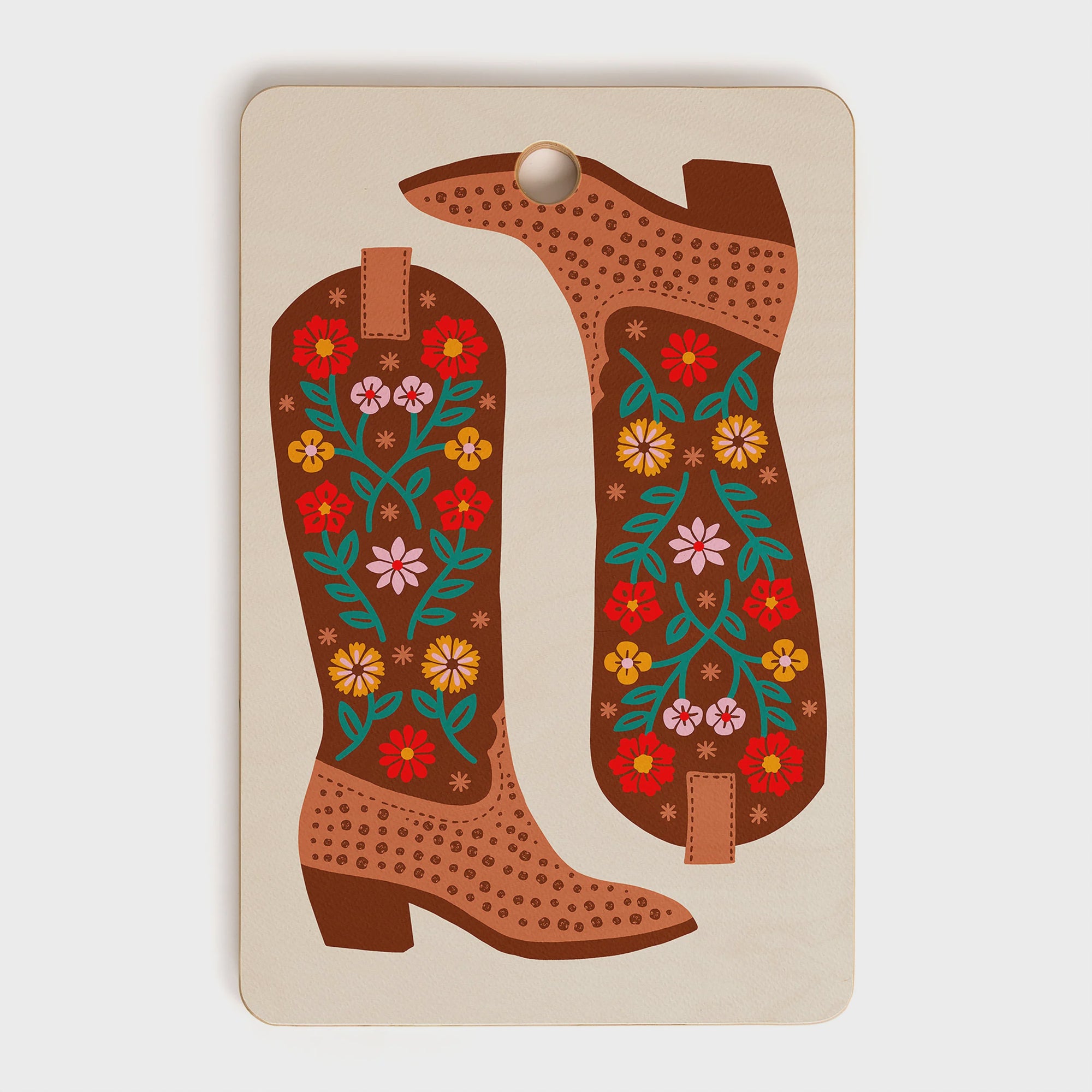 Jessica Molina Cowgirl Boots Cutting Board