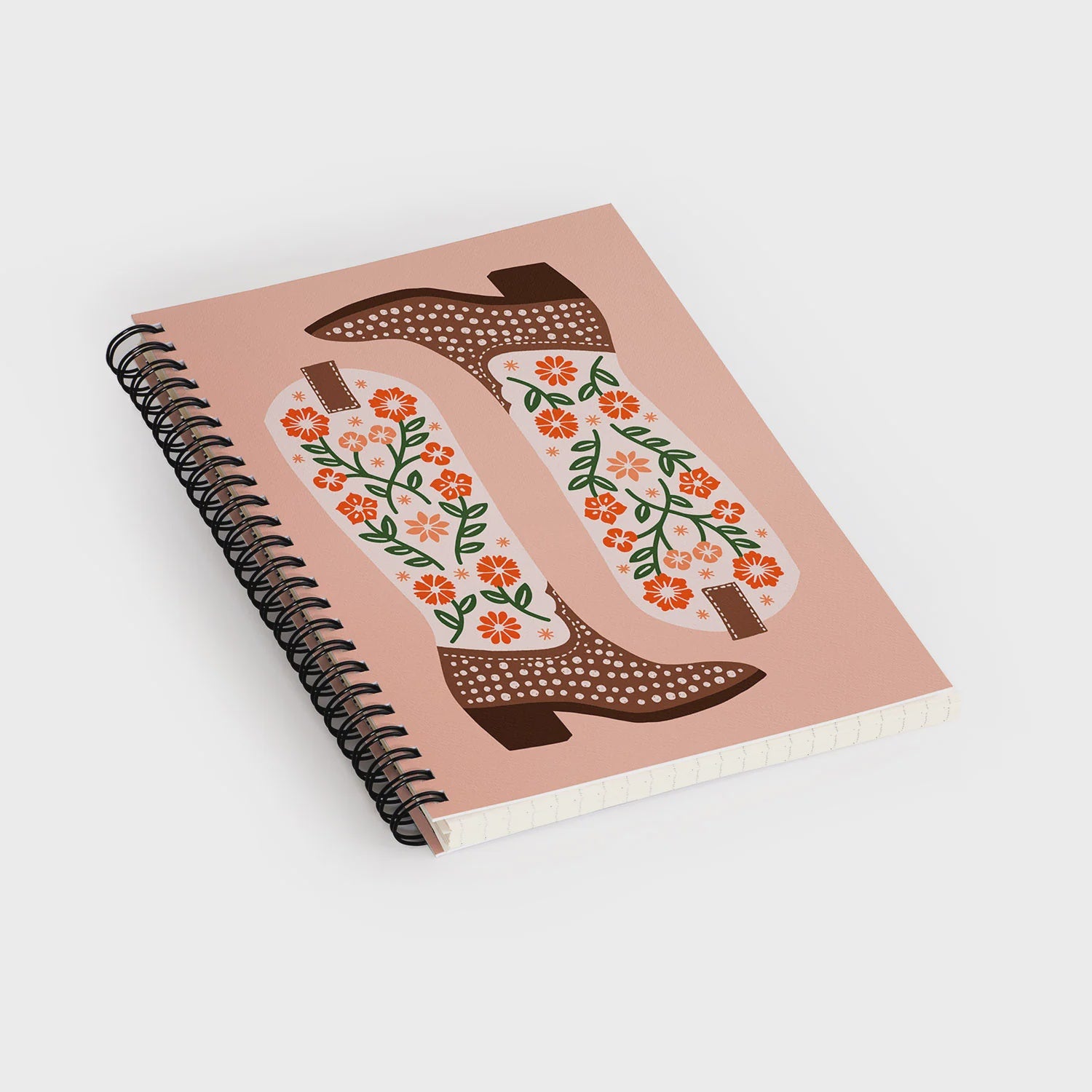 Jessica Molina Cowgirl Boots Spiral Notebook