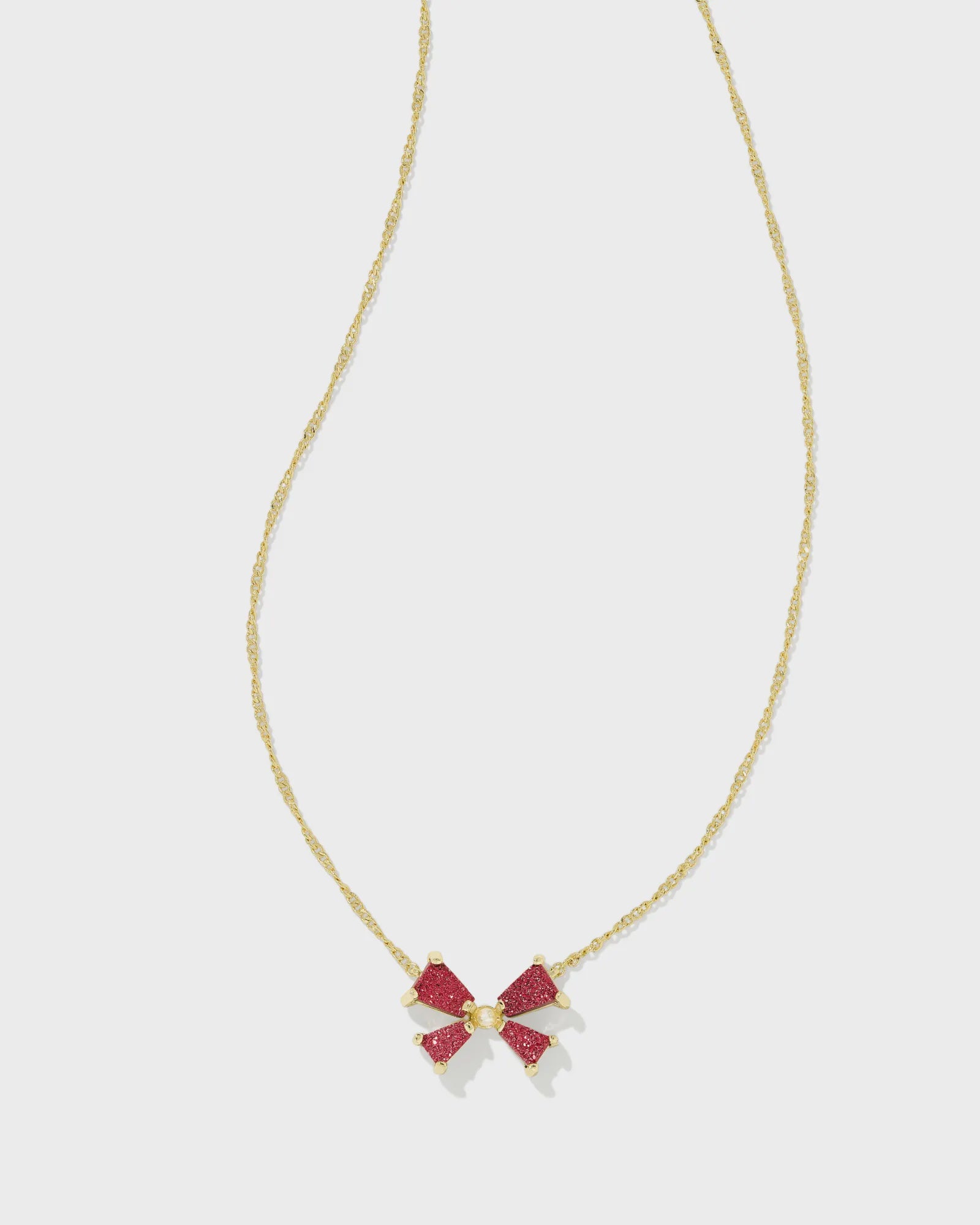 Blair Bow Small Pendant Nickel Gold Bright Red