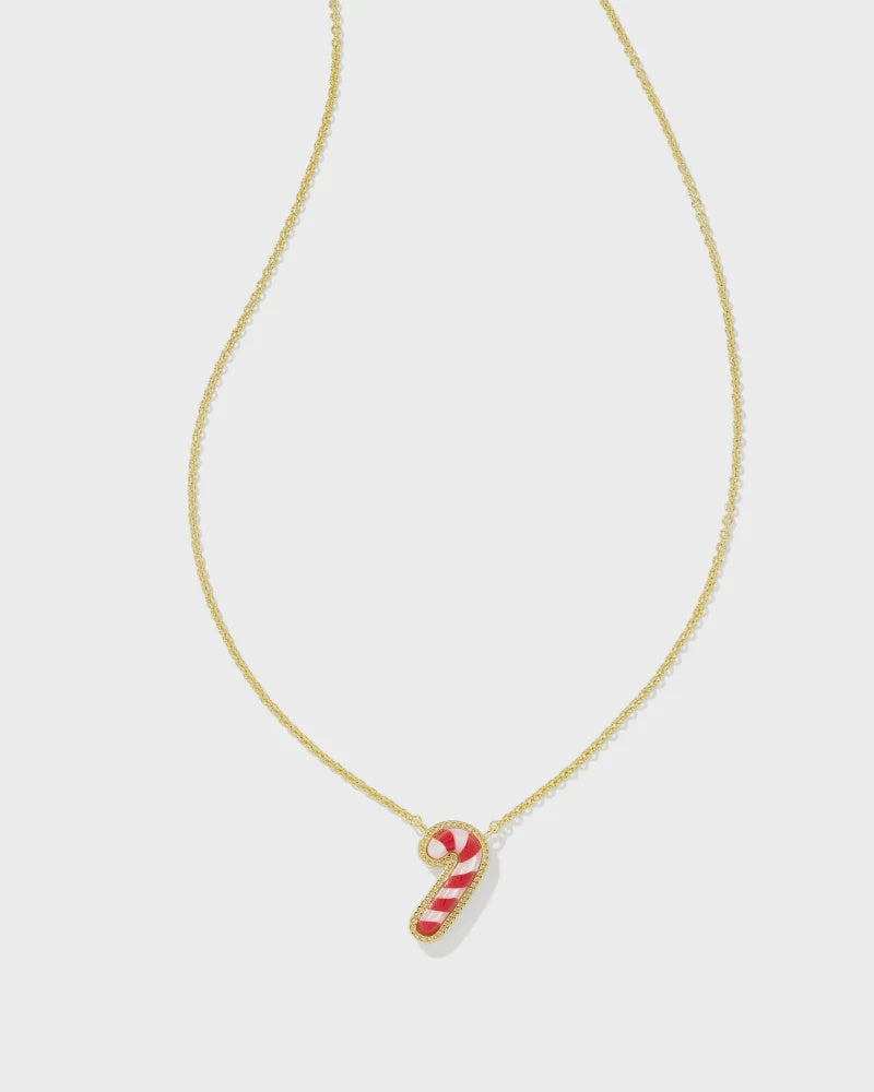 Kendra Scott Candy Cane Pendant Nickel Gold Red Mix