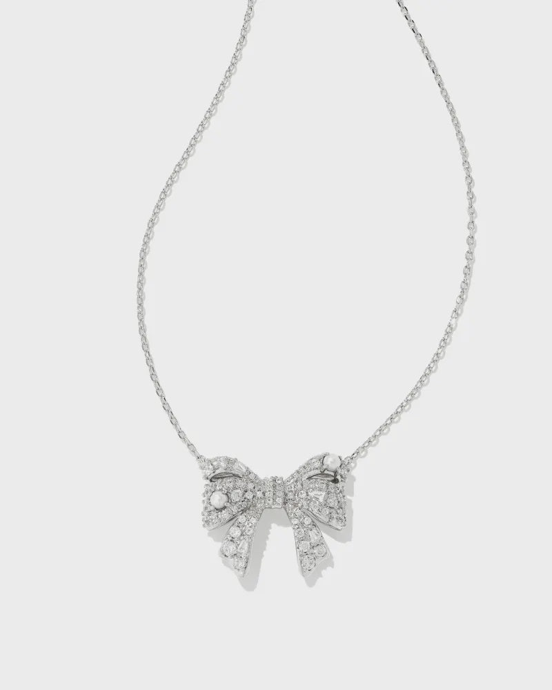 Kendra Scott Krista Bow Pendant Nickel Rhod Mix