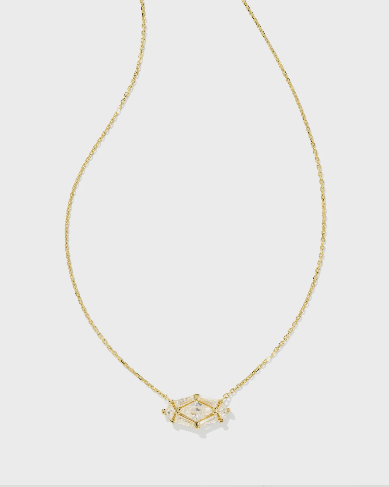 Kendra Scott Lindy Rae Elisa Pendant Gold Nickel White Crystal