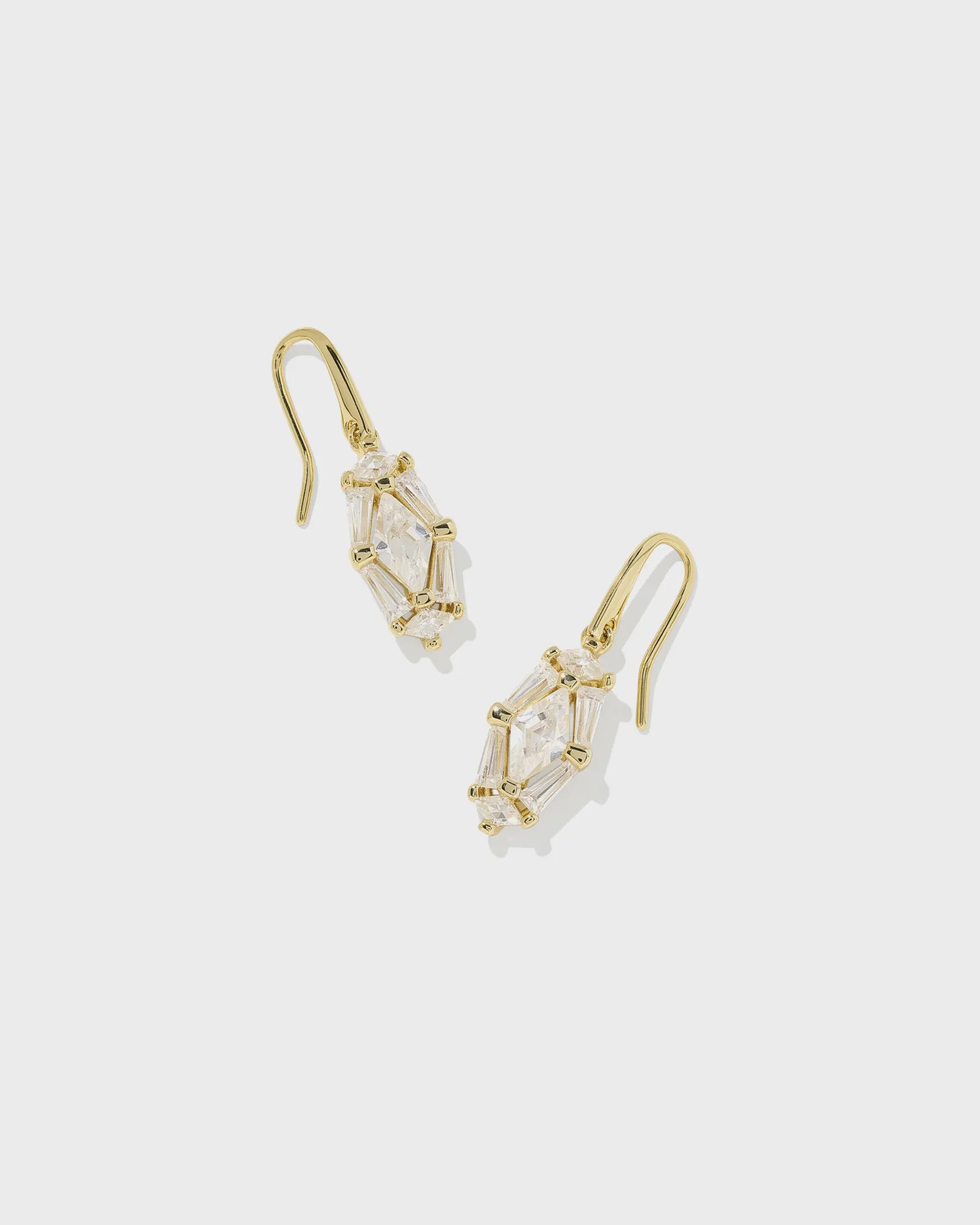 Kendra Scott Lindy Rae Lee Drop Ear Gold White Crystal