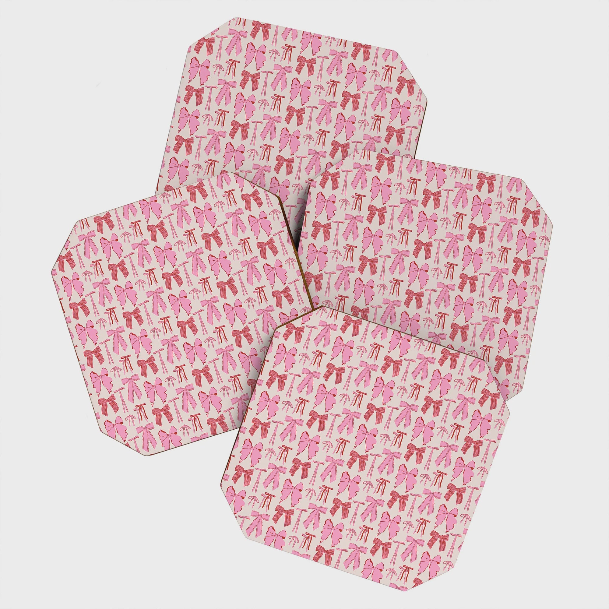 KrissyMast Bows in red and pink-Coaster Set