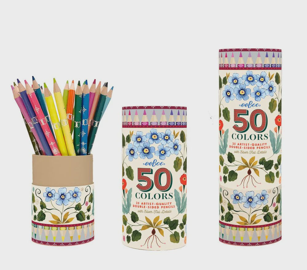 25 Artist Quality Double Sided Pencils Flora