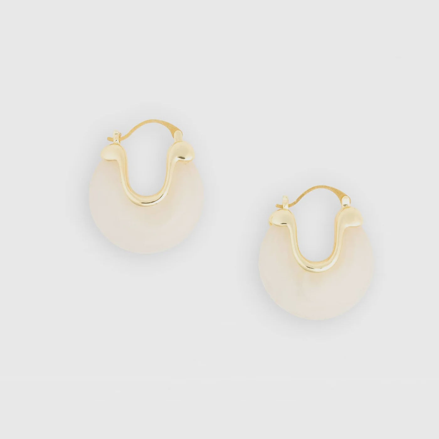 Mabel Cream Hoop Earrings