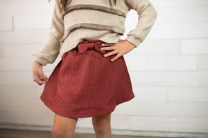 Hayden Girls Rust Skirt with Bow