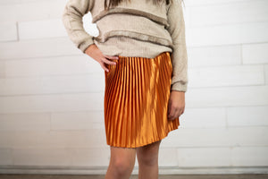 Hayden Girls Pleated Skirt-Orange