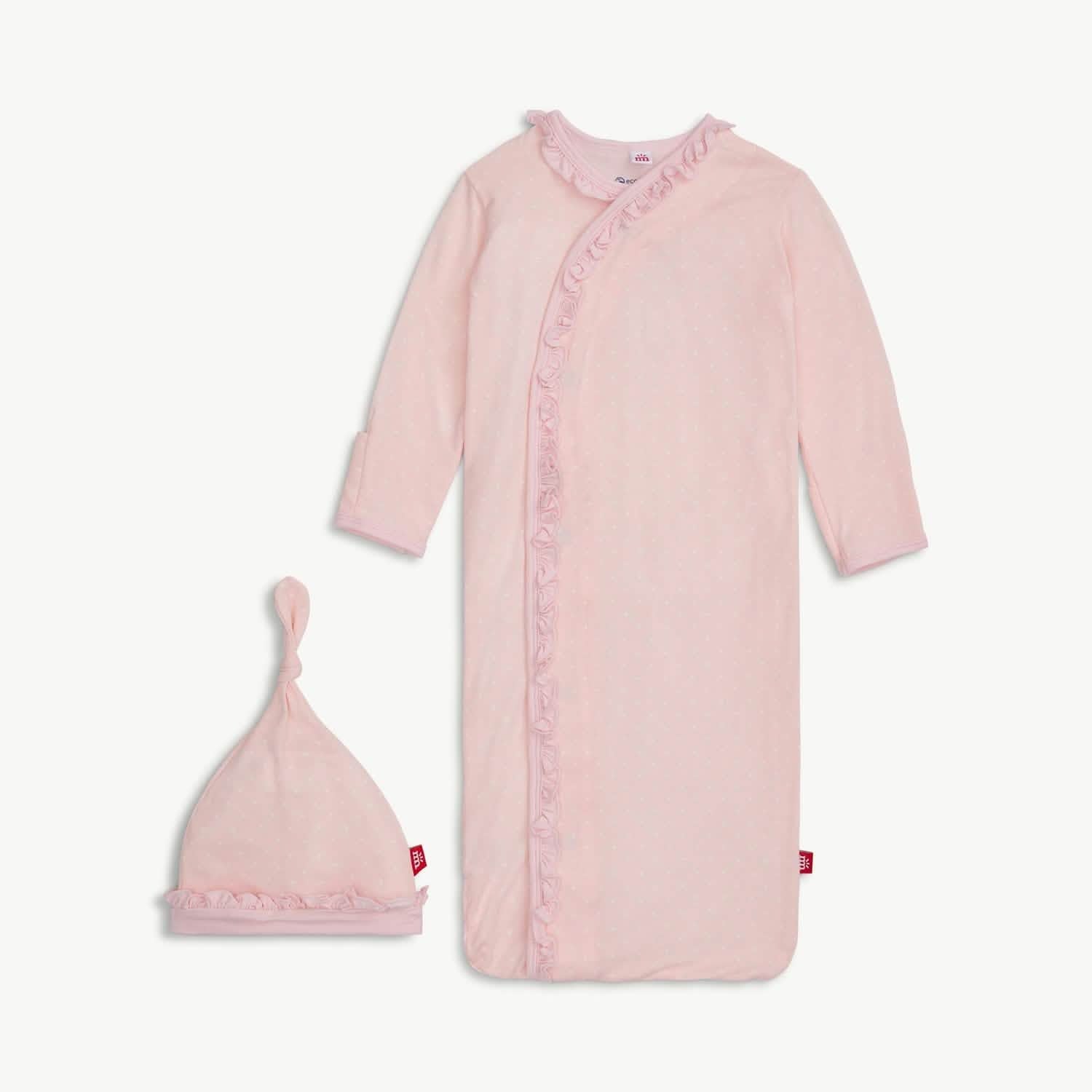 Pin Dot Pink Modal Magnetic Gown & Hat