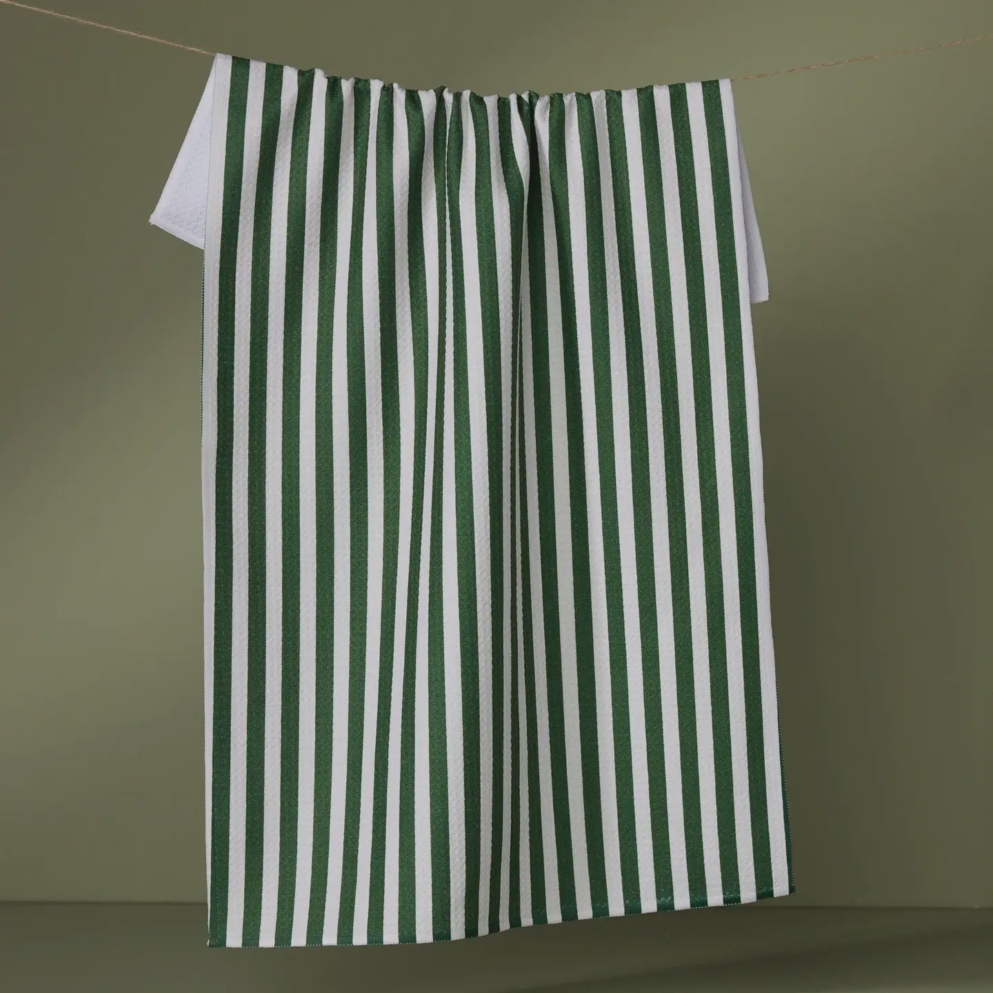 Ribbon Green Kitchen Tea Towel