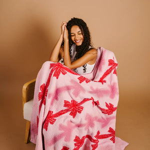 Cozy Dreams Luxe Blanket 51x70 Ribbons and Bows