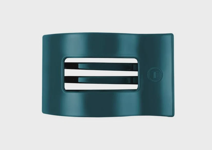 Teal With It Medium Flat Rectangle Hair Clip