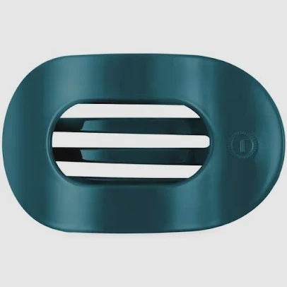 Teal With It Large Flat Round Hair Clip