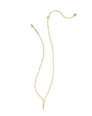 Fate Short Pendant Necklace Gold White CZ