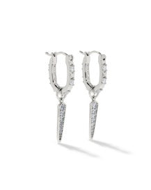 Daphne Crystal Drop Earrings Silver Ivory MOP
