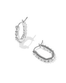 Fate Huggie Earrings Silver White CZ