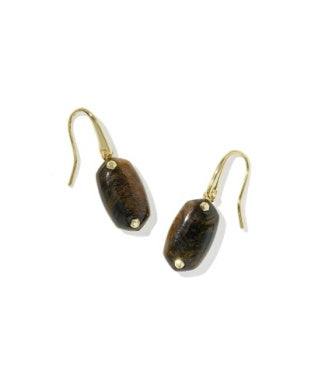 Lee Gold Dark Brown Drop Earrings Kendra Scott