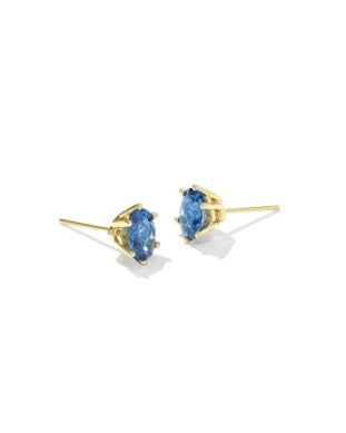 Cailin Crystal Gold Blue Crystal Stud Earrings Kendra Scott