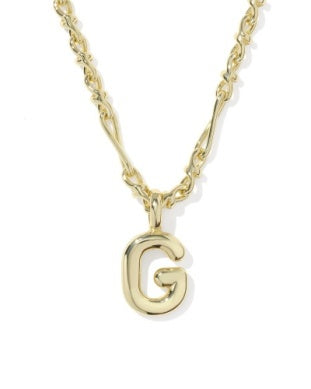 Bubble Letter G Gold Pendant Necklace