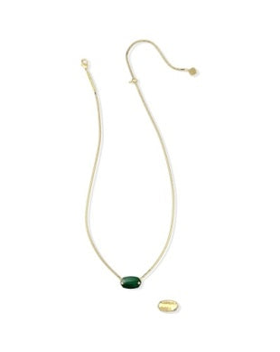 Elisa Riveted Pendant Green Malachite Gold Necklace Kendra Scott