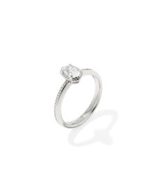 Mini Elyse Luxe Band Ring Silver White CZ