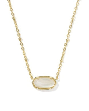 Tiger Striped Elisa Gold Natural MOP Reversible Necklace Kendra Scott