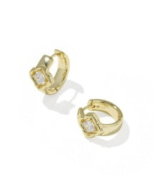 Mallory Crystal Huggie Gold Earrings Kendra Scott