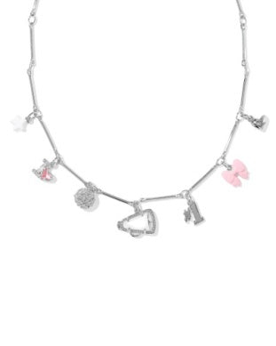 Cheer Charm Rhod Pink White Mix Necklace Kendra Scott