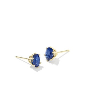 Cailin Crystal Gold Blue Violet Stud Earrings Kendra Scott