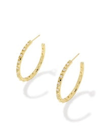 Fate Hoop Earrings Gold White CZ Kendra Scott
