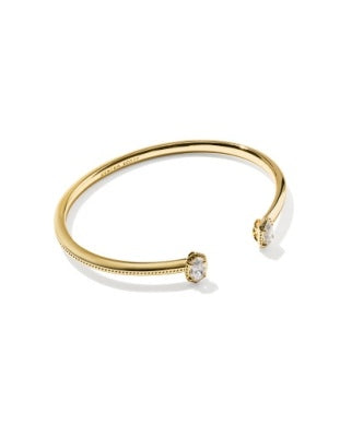Mini Elton Luxe Cuff Bracelet Gold White CZ S/M