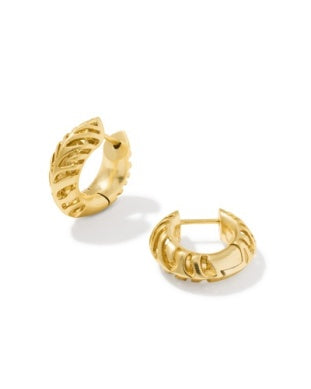 Tiger Stripe Mikki Huggie Gold Earrings Kendra Scott