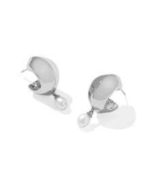 Oakland Pearl Huggie Rhod Freshwater Earrings Kendra Scott