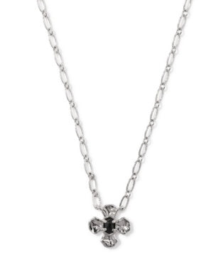 Leanne Short Pendant Rhod Black Granite Necklace Kendra Scott