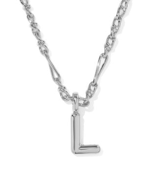 Bubble Letter L Rhod Pendant Necklace