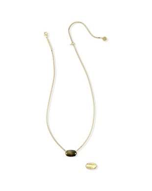Elisa Riveted Pendant Dark Brown Hawks Eye Necklace Kendra Scott